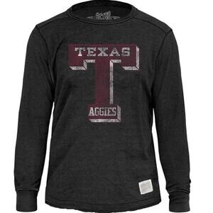 Retro Brand Mens Texas A&M Aggies Vault Block T Deconstructed LS Charcoal LG $55